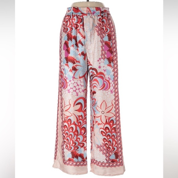 ZARA Scarf Paisley Print Satin Pants - Picture 1 of 6